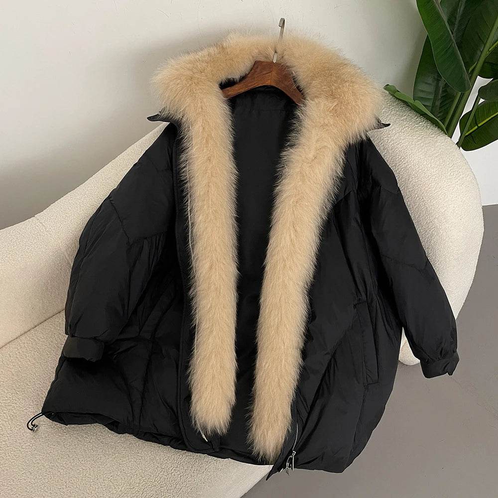 2024 Women's Goose Down Coat - Luxury Warm Fox Collar Jacket - Buy Center US