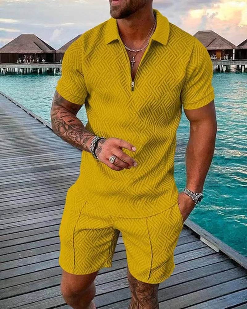 Boilen Heng Xin Men's Casual Striped Polo Shirt - Summer Slim-Fit Trendy - Buy Center US