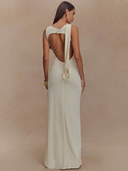 Mozision Women’s Backless Maxi Dress - Elegant Thigh High Split - Buy Center US