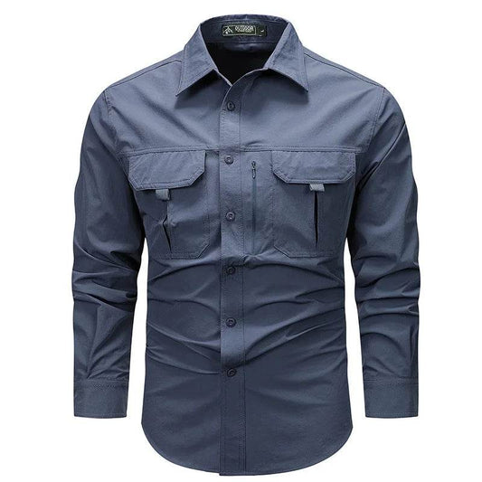 Wolf Inheritance Men's Tactical Work Shirt - Long Sleeve, Multi-Pocket Casual - Buy Center US