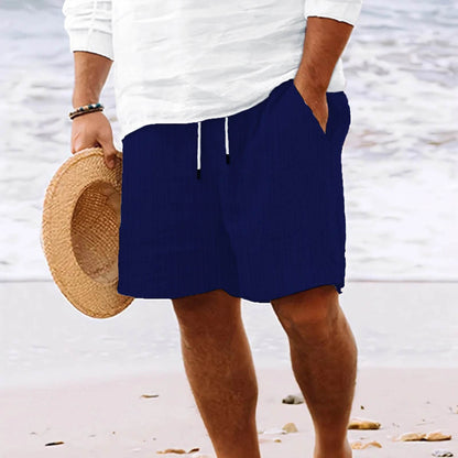Summer Men’s Hawaiian Beach Shorts - Striped Multi-Pocket Comfort - Buy Center US