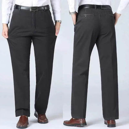 RIYBEOE Men's 100% Cotton Straight Suit Pants - Lightweight Casual Trousers - Buy Center US
