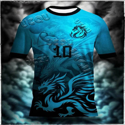 Spring & Summer Men's Football Jerseys - Cool Tiger Lion Print Tee - Buy Center US