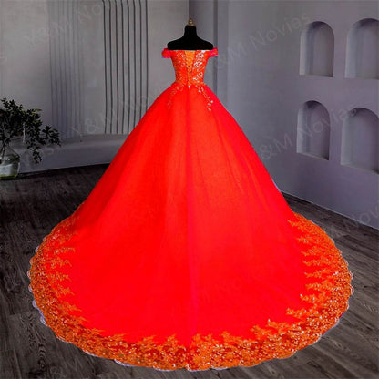 Y&M Customized Pink Sweet 16 Quinceanera Dress - Off Shoulder Ball Gown - Buy Center US