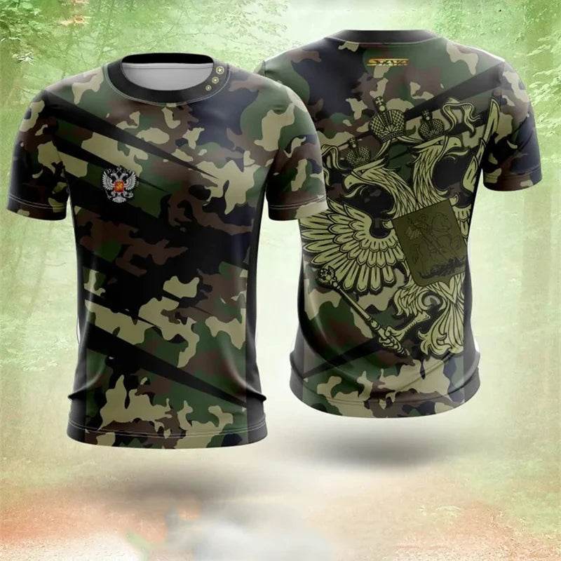 Russian Coat of Arms T-Shirt - Camouflage Casual Tee for Men & Women - Buy Center US
