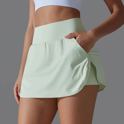 LUOBOLAN Women's 2 in 1 Tennis Skirt - High Waist, Quick Dry Fitness - Buy Center US