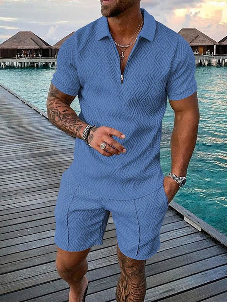 Boilen Heng Xin Men's Casual Striped Polo Shirt - Summer Slim-Fit Trendy - Buy Center US