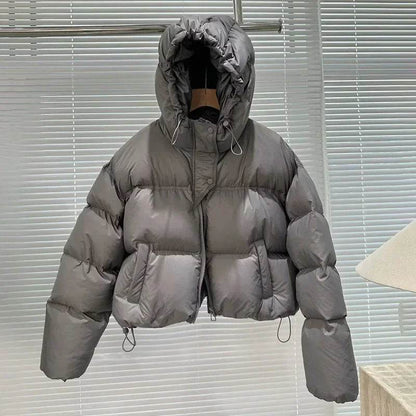 Women's Casual Oversized White Duck Down Jacket - Warm & Stylish - Buy Center US