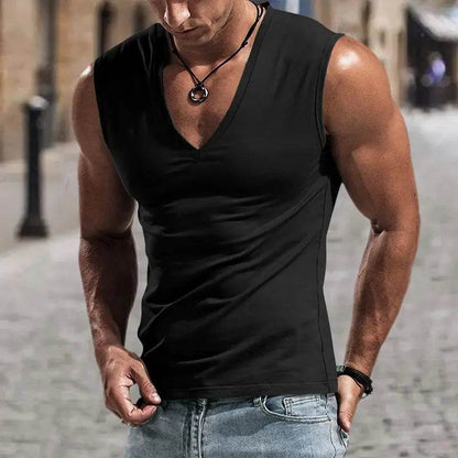 Men's Summer V-Neck Casual Tank Top - Breathable Sports Vest - Buy Center US
