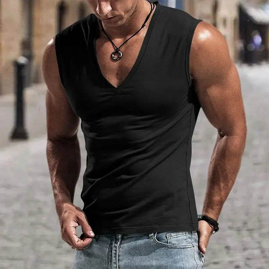 Men's Summer V-Neck Casual Tank Top - Breathable Sports Vest - Buy Center US