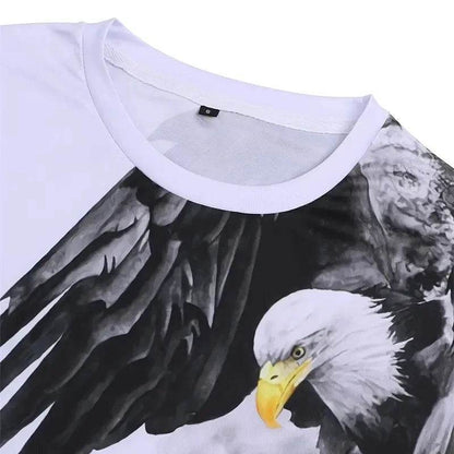 Retro Eagle 3D Print T-Shirt for Men - Casual Short Sleeve Tee - Buy Center US