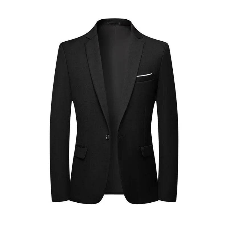 Men's Slim Fit Business Suit - Korean Style Single Breasted Blazer - Buy Center US