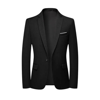 Men's Slim Fit Business Suit - Korean Style Single Breasted Blazer - Buy Center US