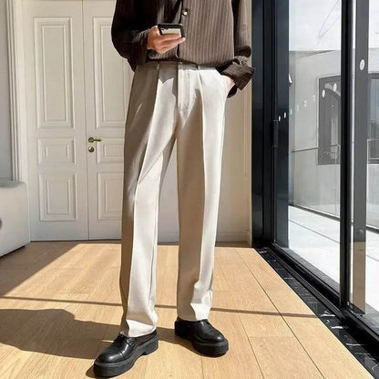 2025 Fashion Korean Loose Wide Pants - Casual White Baggy Trousers for Men - Buy Center US