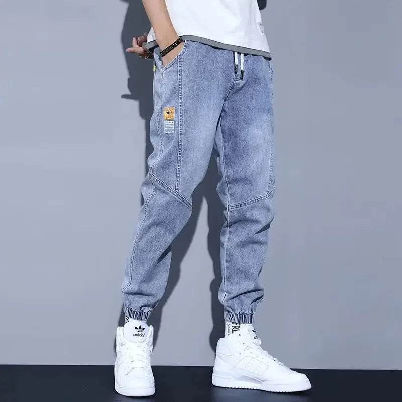 Men's Loose Casual Jeans - Trendy Harlan Splice Trousers for Autumn - Buy Center US