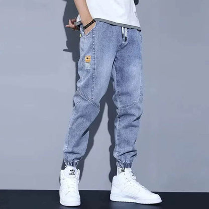 Men's Loose Casual Jeans - Trendy Harlan Splice Trousers for Autumn - Buy Center US