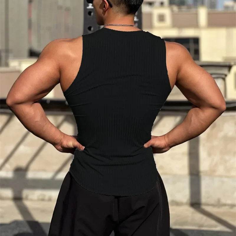 RUASPV Men's Fitness Tank Top - Striped Sleeveless Gym Vest for Summer - Buy Center US