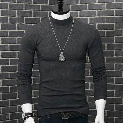 Men's Casual Turtleneck T-Shirt - Autumn Winter Slim Fit Long Sleeve - Buy Center US