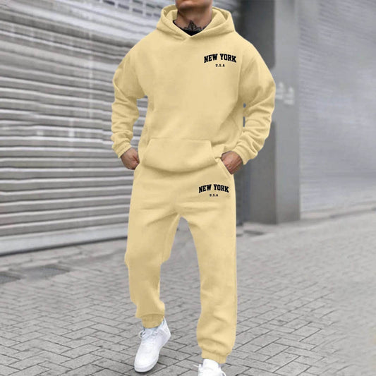 Oversize Men's Tracksuit Set - Autumn Fashion Hooded Sweatshirt & Pants - Buy Center US