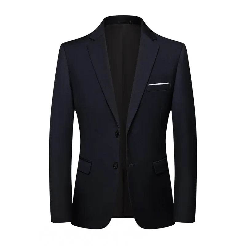 Men's Slim Fit Business Suit - Korean Style Single Breasted Blazer - Buy Center US