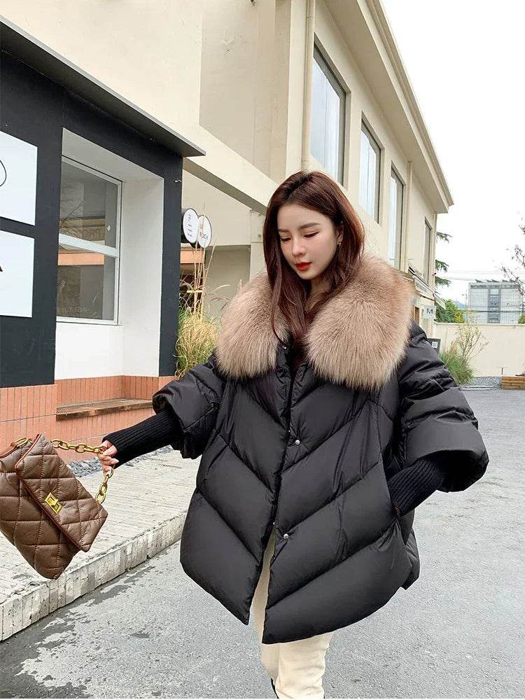 Women's Winter Down Jacket - 90% White Duck Down, Detachable Collar - Buy Center US