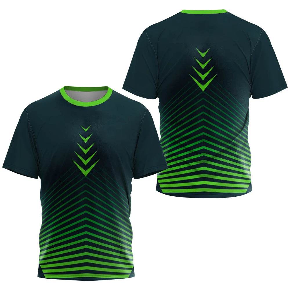 Men's Gradient Stripe T-Shirt - Lightweight Casual Sports Tee for Training - Buy Center US