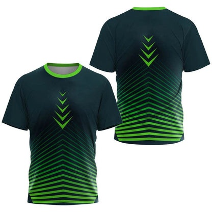 Men's Gradient Stripe T-Shirt - Lightweight Casual Sports Tee for Training - Buy Center US