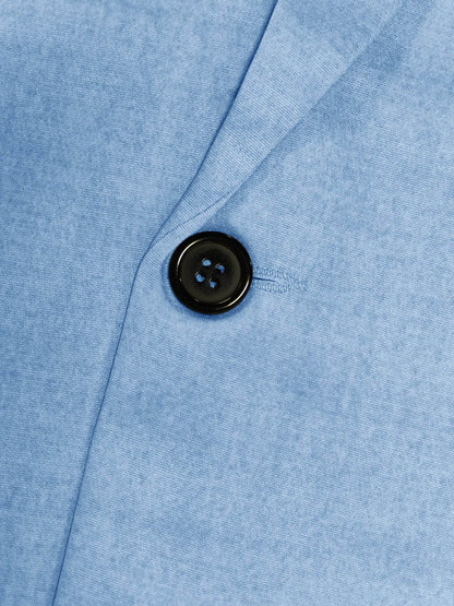 Men's Slim Fit Two-Button Blue Suit Jacket - Stylish Casual Blazer - Buy Center US