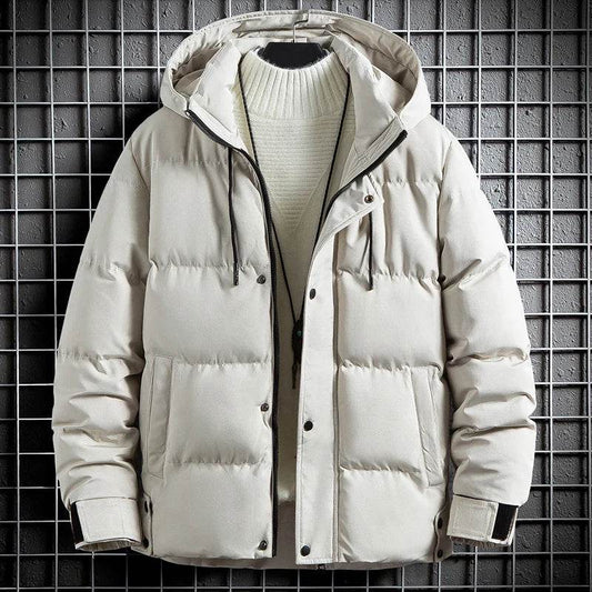 Men's Warm Hooded Parka Jacket - Waterproof, Casual Winter Outerwear - Buy Center US