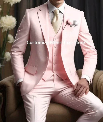 Elegant Men's Wedding Suit - Slim Fit 3-Piece Blazer, Pants & Vest - Buy Center US