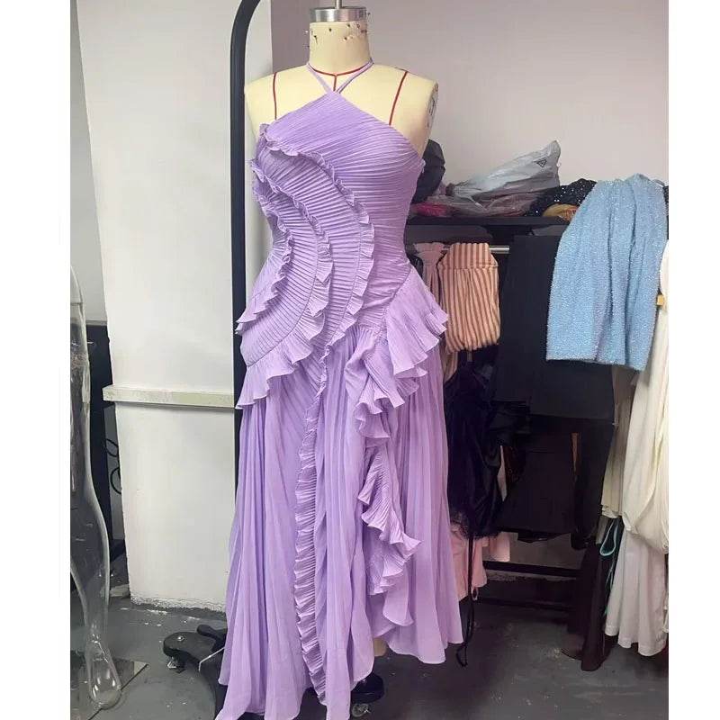 Elegant Backless Evening Gown - Stylish A-Line Party Dress for Women - Buy Center US