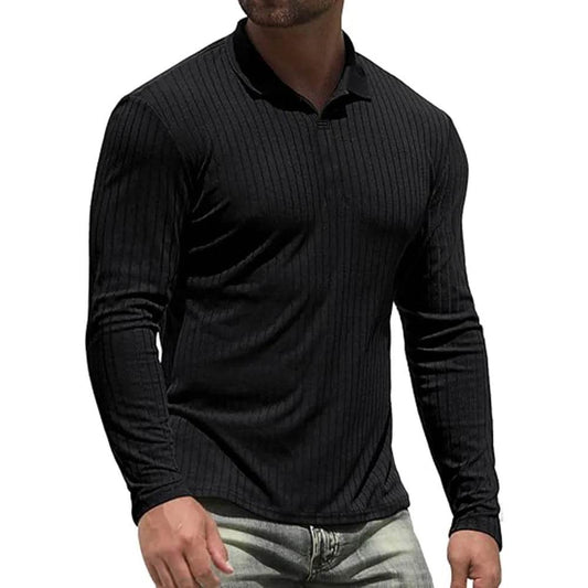 King Billion Men's Cotton Polo Shirt - Slim Fit V-Neck Long Sleeve Tees - Buy Center US