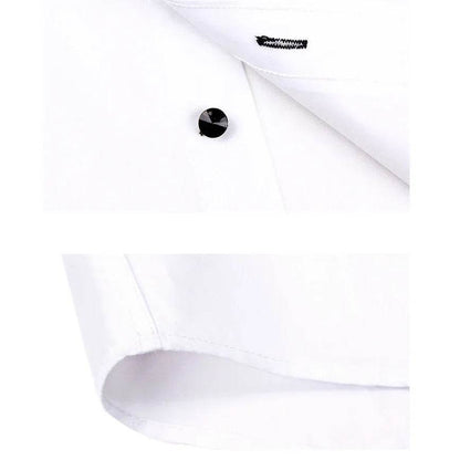 Premium White Dress Shirt for Men - Non-Iron Wrinkle Resistant Long Sleeve - Buy Center US