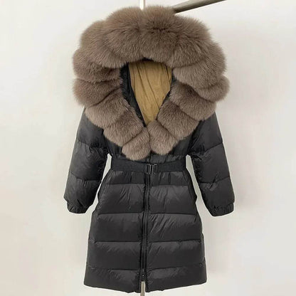 Women's Thick Warm Winter Jacket - 90% Duck Down & Fox Fur Collar - Buy Center US