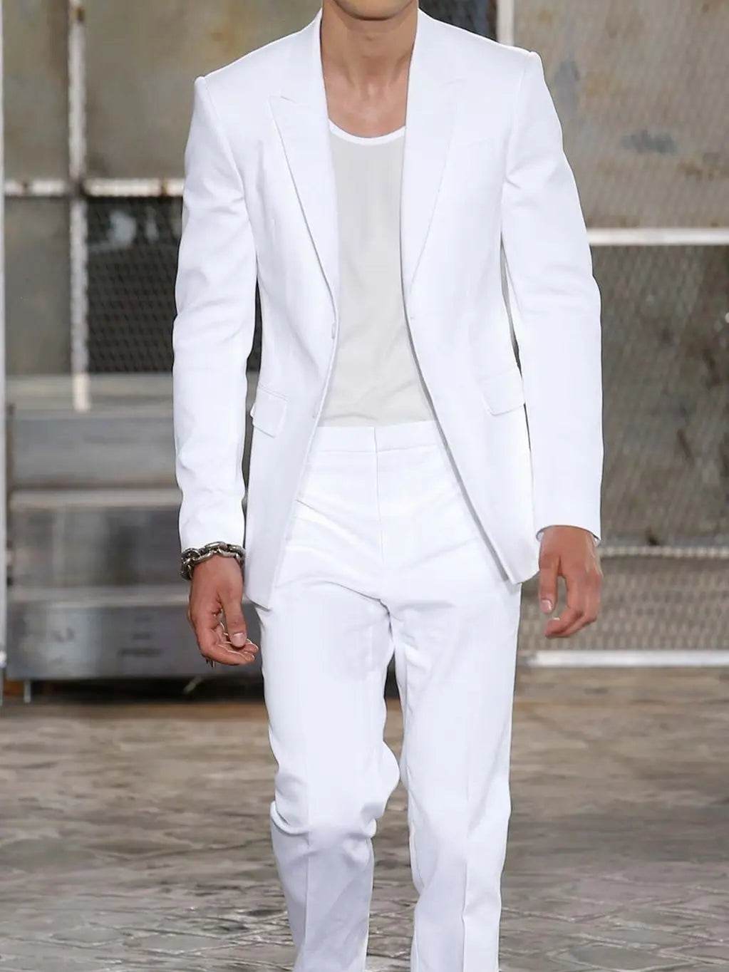 2023 Summer Men’s Groom Tuxedo Suit - Peaked Lapel Wedding Outfit - Buy Center US