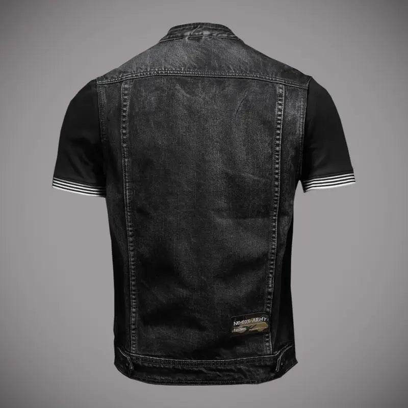 DUTRIEUX Men's Denim Motorcycle Vest - Retro Fashion for Casual Riding - Buy Center US