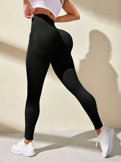 High Waist Seamless Yoga Pants - Peach Hip Lifting Cropped Fit - Buy Center US