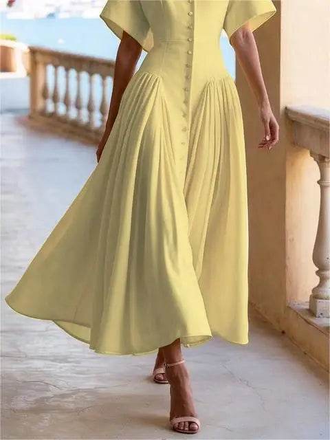 Modigirl Elegant Midi Dress for Women - High Waist A-Line Style - Buy Center US