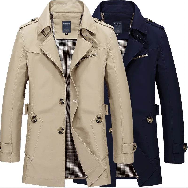 Maxbarley Men's Casual Long Windbreaker Jacket - Stylish Spring Autumn Wear - Buy Center US