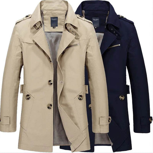 Maxbarley Men's Casual Long Windbreaker Jacket - Stylish Spring Autumn Wear - Buy Center US