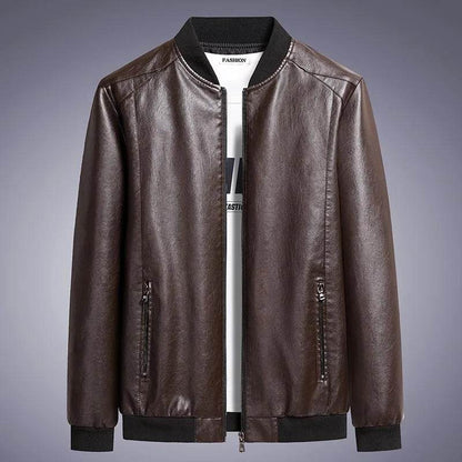 Wulend Men’s Faux Leather Jacket - Casual Full Sleeve Zipper Coat - Buy Center US