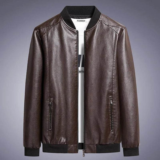 Wulend Men’s Faux Leather Jacket - Casual Full Sleeve Zipper Coat - Buy Center US