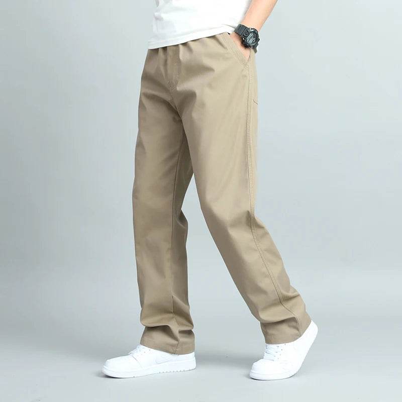 ENWEIGE Big Size Casual Cotton Trousers - Loose Fit Straight Pants - Buy Center US
