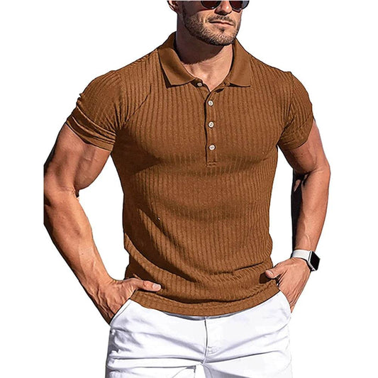 King Billion Men's Summer Polo Shirt - Solid Stripe, Short Sleeve Casual Wear - Buy Center US