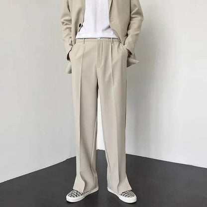 Men's Casual Straight Baggy Pants - Fashionable Midweight Trousers - Buy Center US