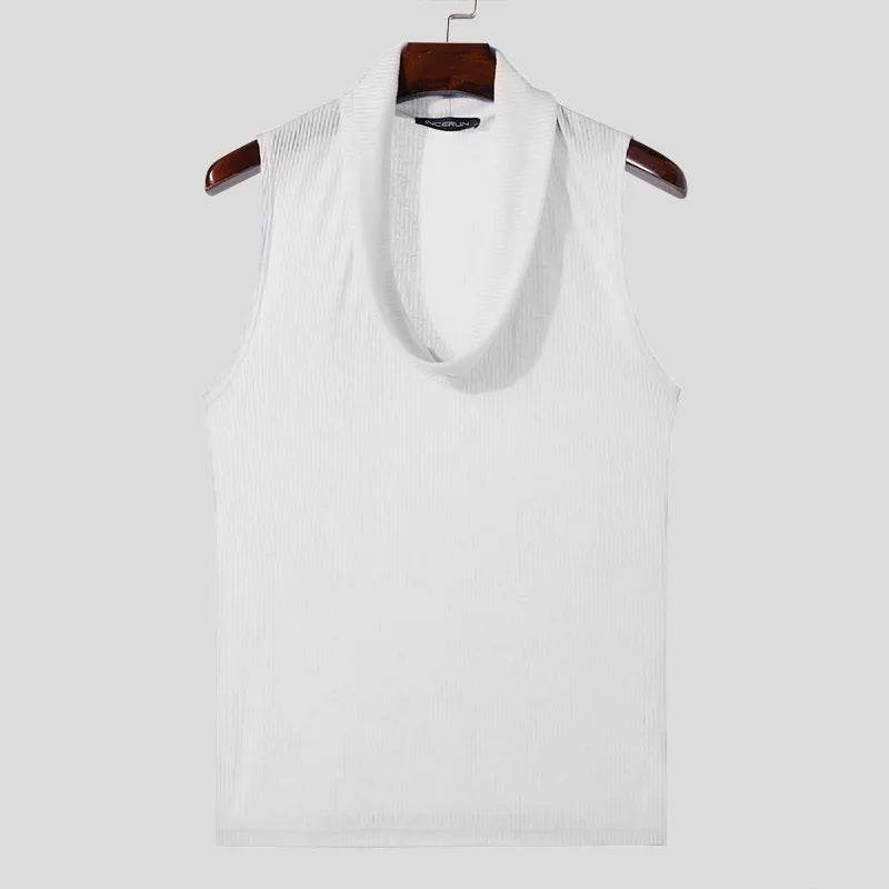 INCERUN Men’s Solid Color Sleeveless Tank Tops - Summer Streetwear S-5XL - Buy Center US