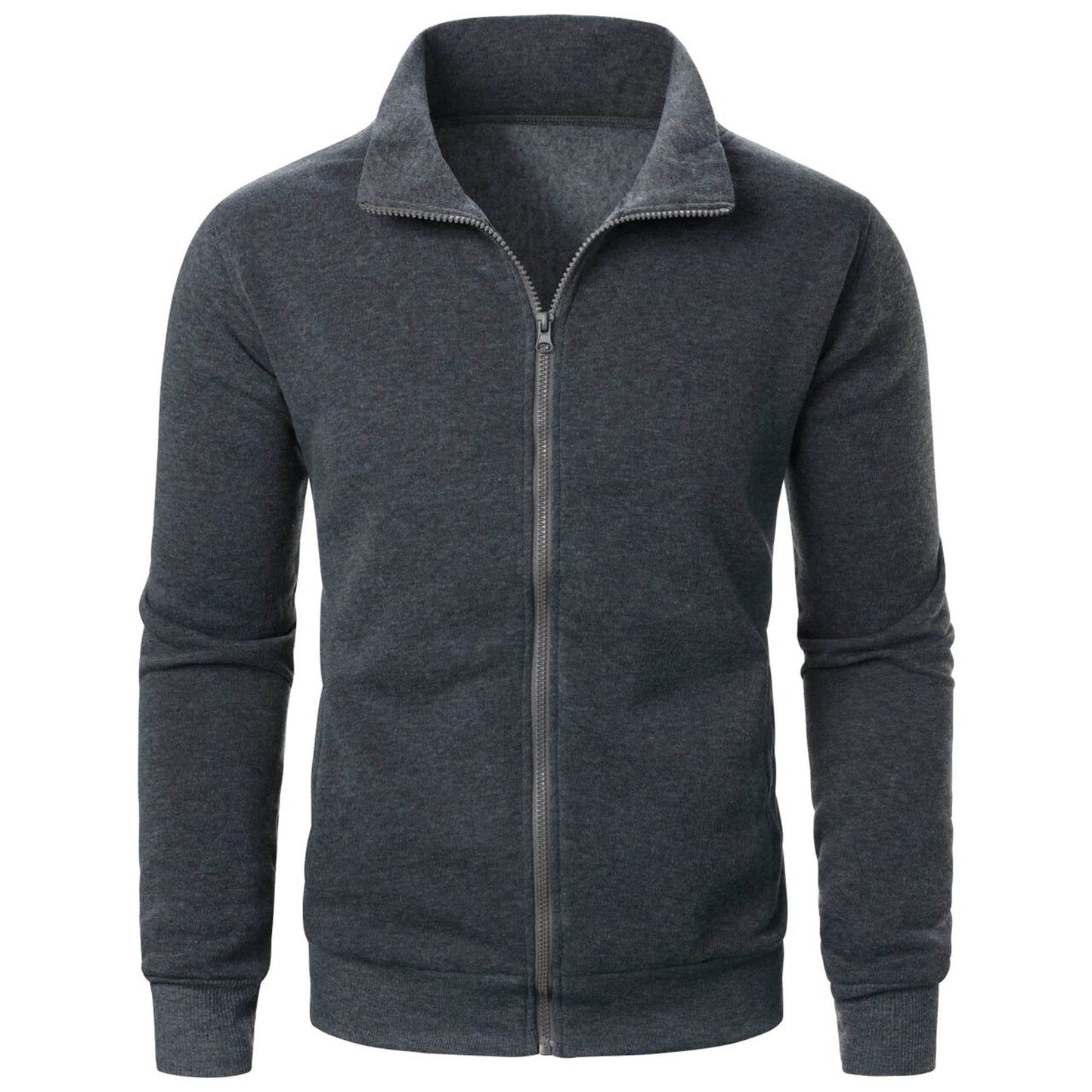 Men's Casual Zipper Hoodie - Solid Color Cardigan for Autumn Style - Buy Center US