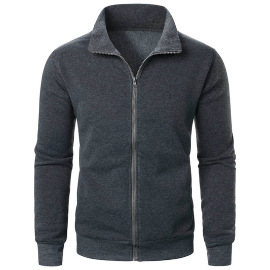 Men's Casual Zipper Hoodie - Solid Color Cardigan for Autumn Style - Buy Center US