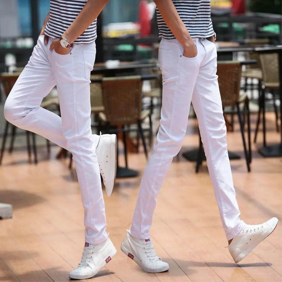 Cowboy Men's Slim Fit Denim Jeans - Korean Style Casual Trousers - Buy Center US