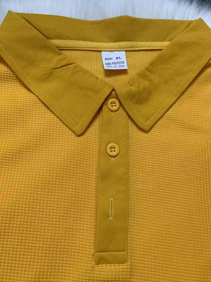 Men's Breathable Summer Polo T-Shirt - Classic Solid Color Top - Buy Center US